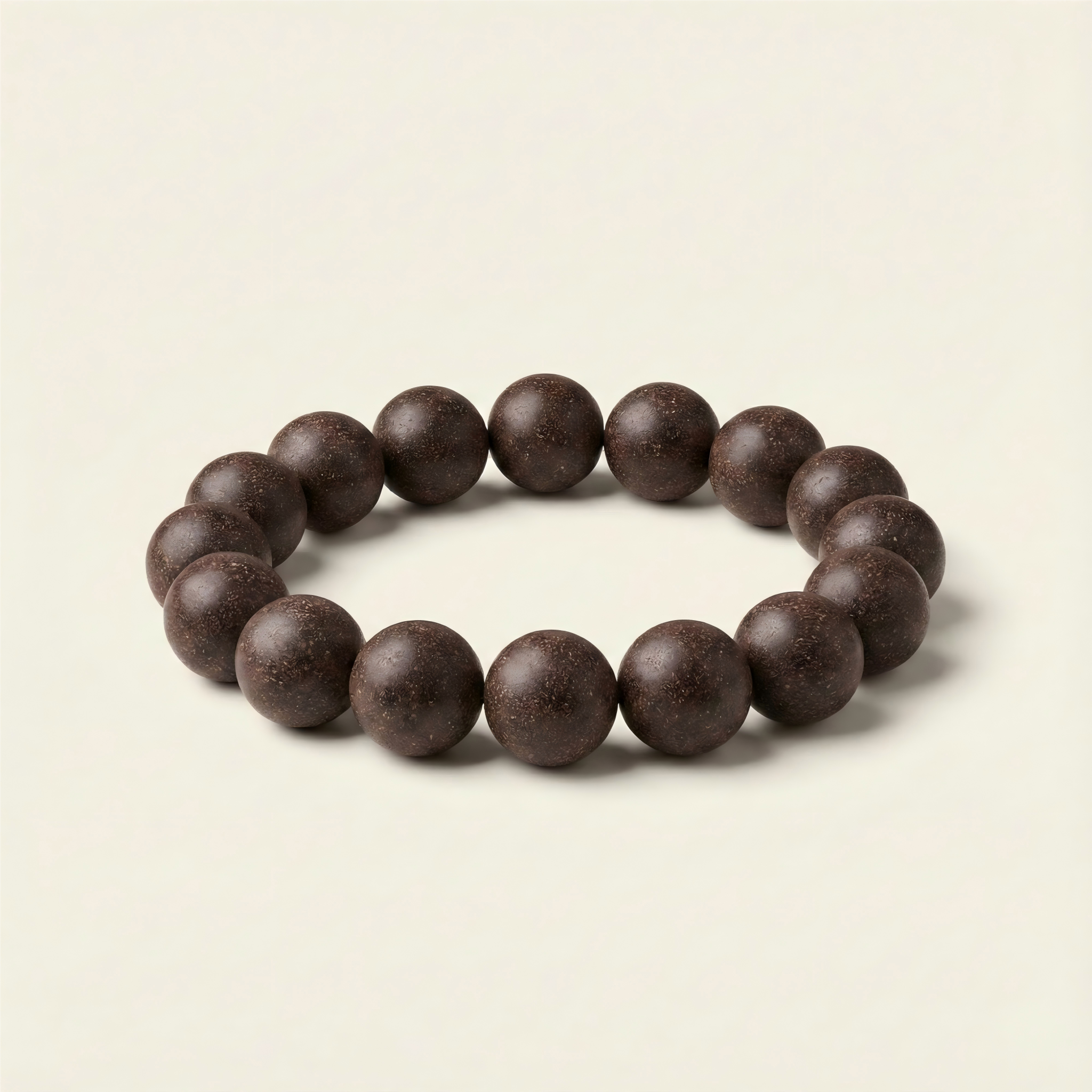 Hidden Scent handmade traditional Chinese medicine incense bead bracelet for anxiety relief and deep sleep on neutral background.