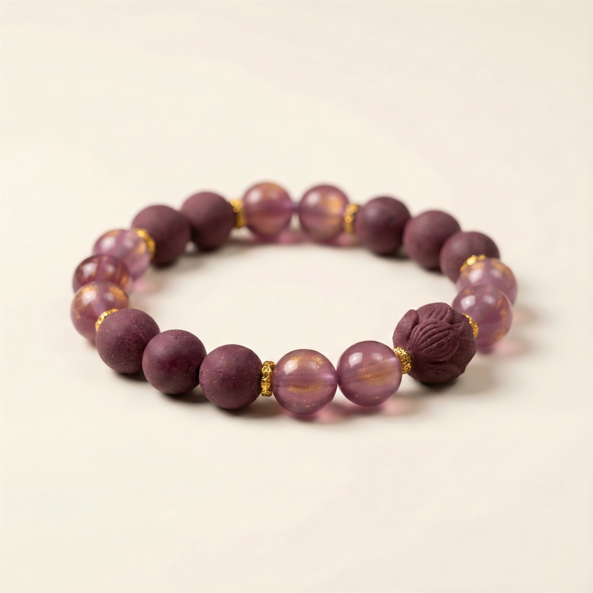 Crimson Letter rose and roselle herbal bracelet by Hidden Scent for emotional balance.